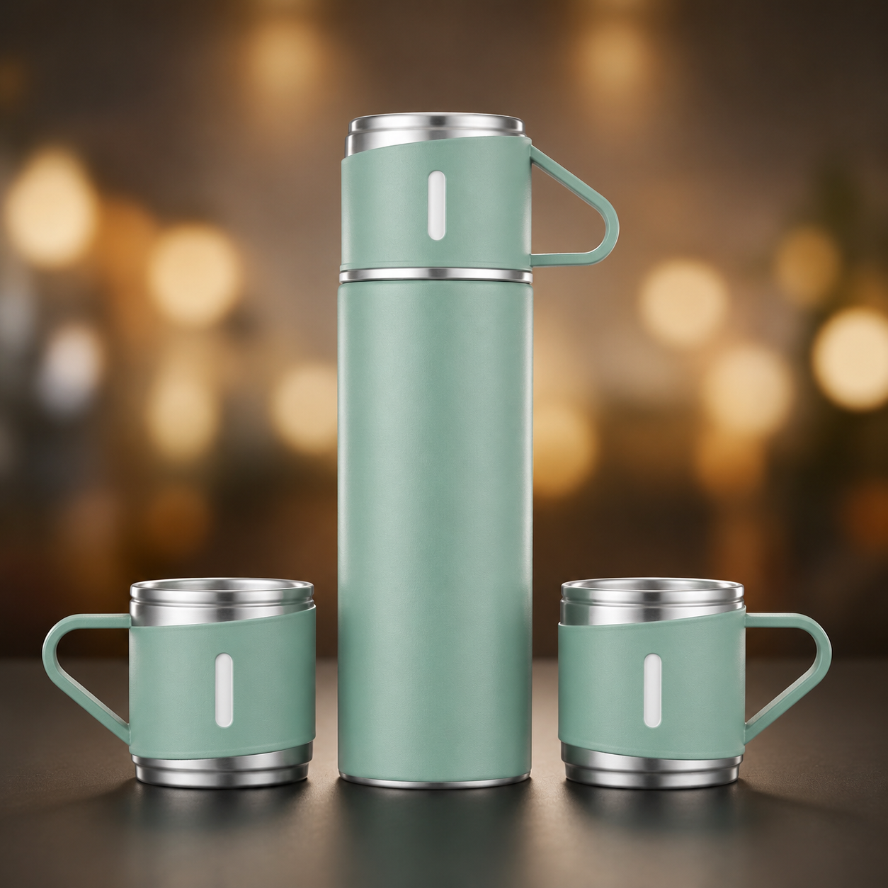 500ml Vacuum Flask Set with Three Cups