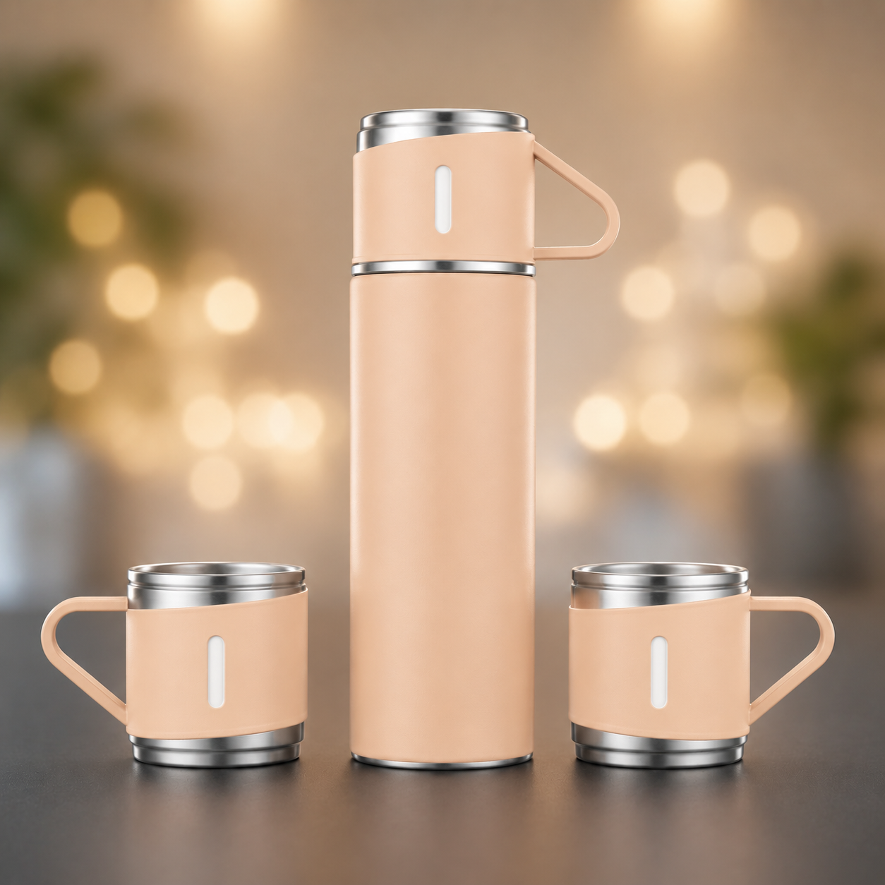 500ml Vacuum Flask Set with Three Cups