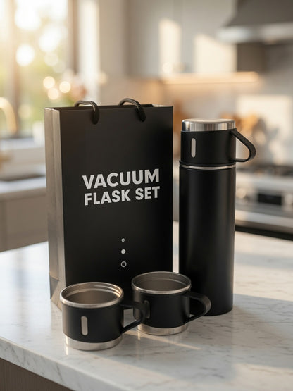 500ml Vacuum Flask Set with Three Cups