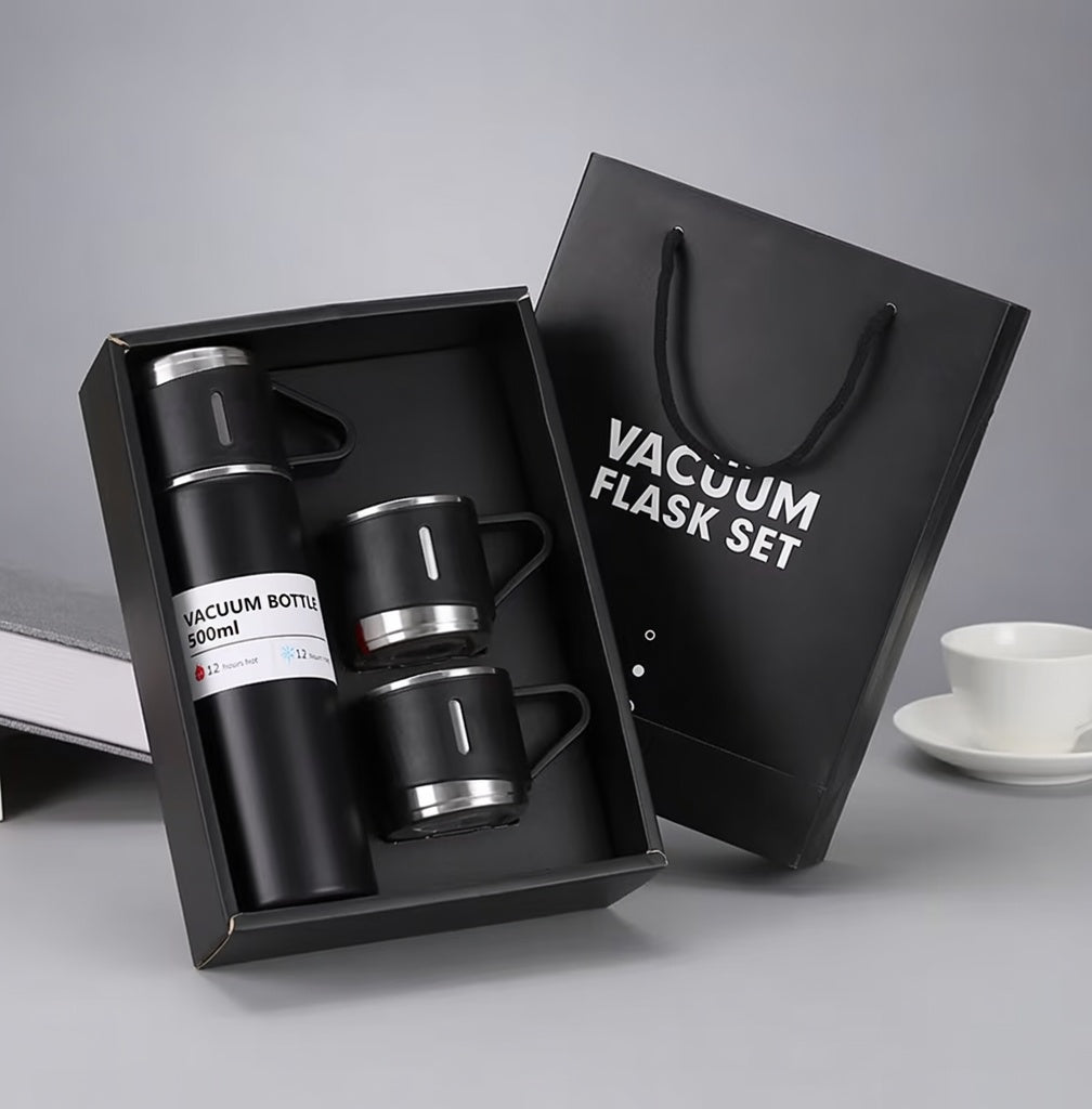 500ml Vacuum Flask Set with Three Cups