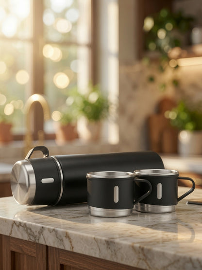 500ml Vacuum Flask Set with Three Cups