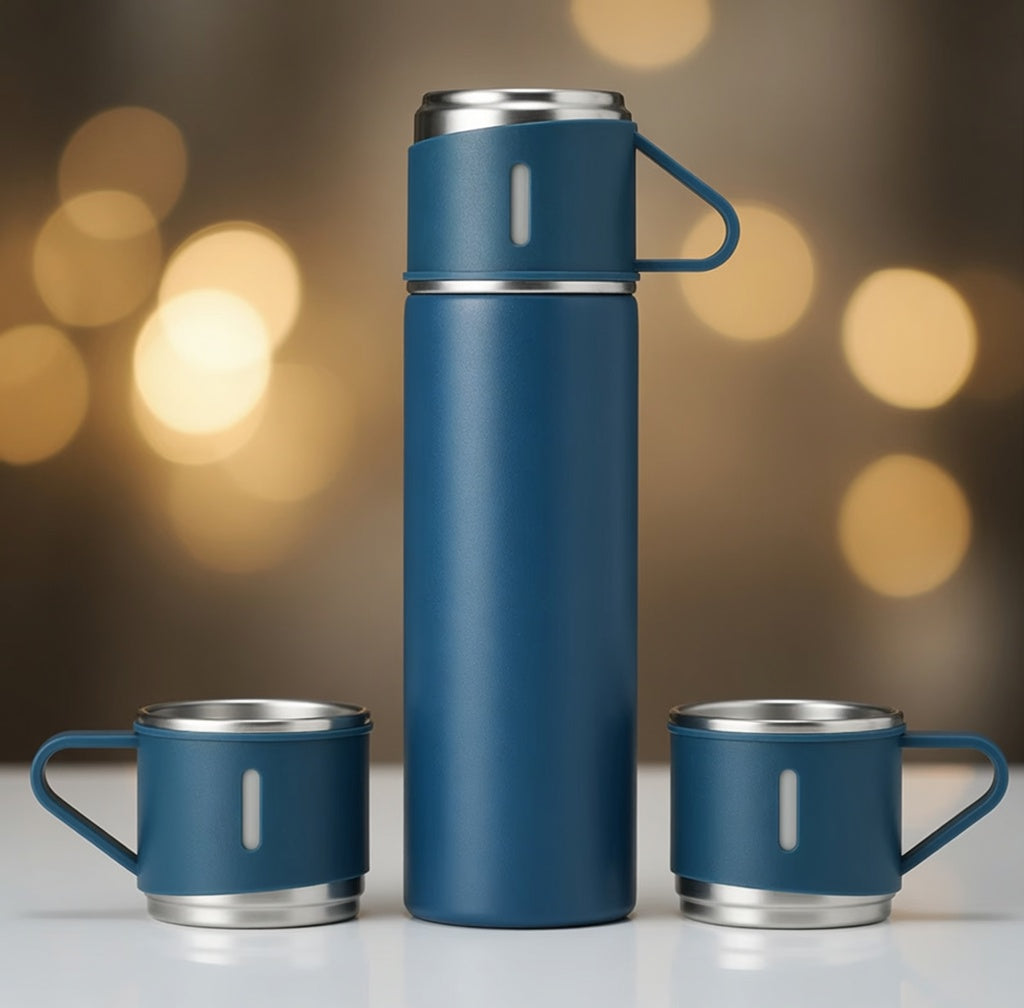 500ml Vacuum Flask Set with Three Cups